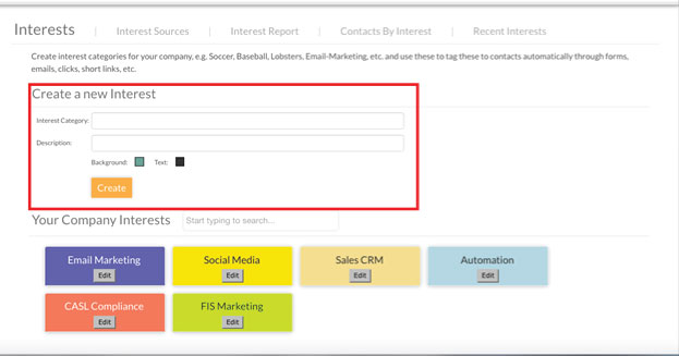 Interests Tool