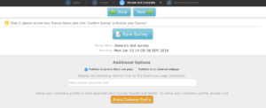 Create a Survey - confirm survey