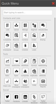 Using the quick menu