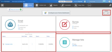 Using the Home Dashboard