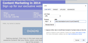 Embedding an Unsubscribe Link Into a Template